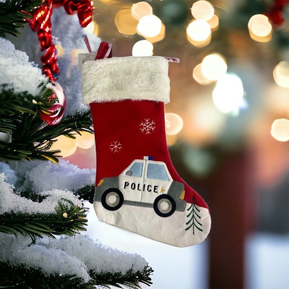Christmas Police Car Stocking Policeman Tree Decoration Holiday Hobby Lobby NEW